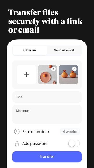 WeTransfer: Transfer Files App Store screenshot